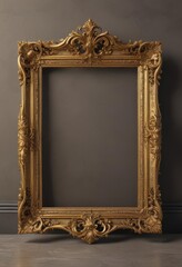 Ornate gold frame, vintage style, fine details,  pattern,  elegant,  decorative frame