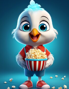 Wei&szlig;e Taube mit Popcorn