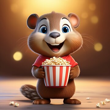 Biber mit Popcorn