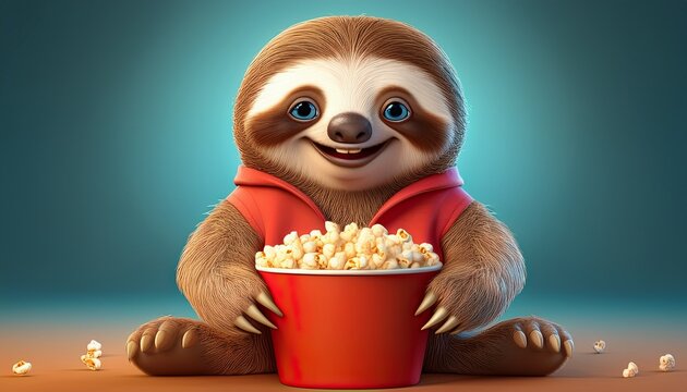 Faultier mit Popcorn