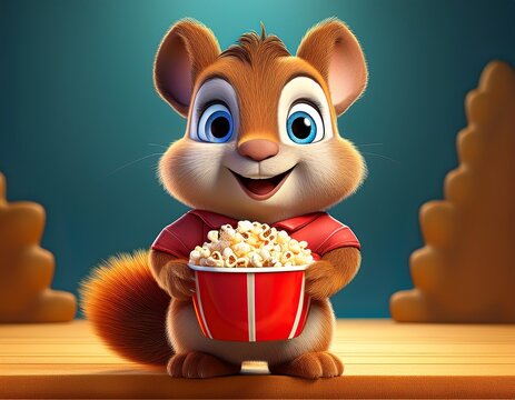 Eichh&ouml;rnchen mit Popcorn