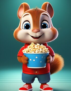 Eichh&ouml;rnchen mit Popcorn