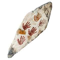 A Stone Arrow with Anasazi Handprints Native Americ Isolated on Transparent Background