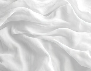 Obraz premium Soft white fabric with smooth flowing folds and gentle texture creating a calm and delicate atmosphere