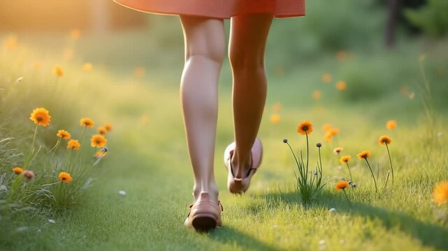 leg walks on flowers