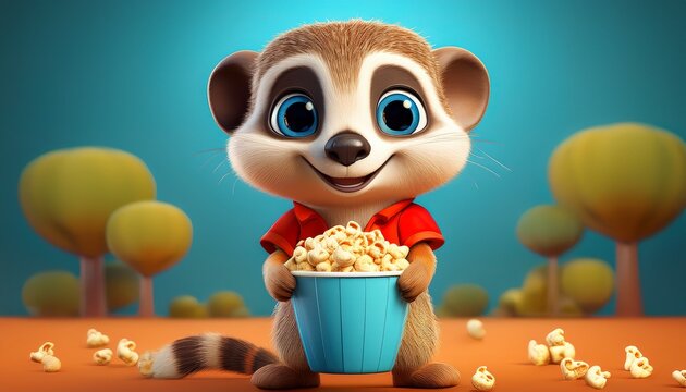 Erdm&auml;nnchen mit Popcorn