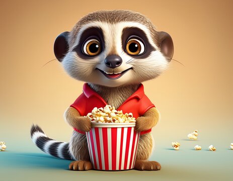 Erdm&auml;nnchen mit Popcorn