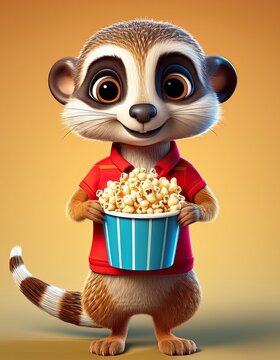Erdm&auml;nnchen mit Popcorn