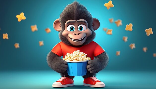 Gorilla mit Popcorn