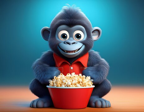 Gorilla mit Popcorn