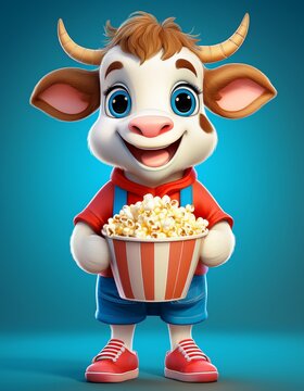 Kuh mit Popcorn