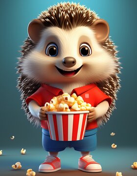 Igel mit Popcorn