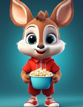 Rehkitz mit Popcorn