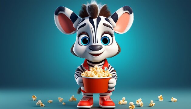 Zebra mit Popcorn