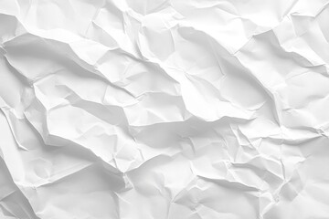 Obraz premium close-up of a crumpled white paper texture showing intricate folds and shadows creating abstract patterns and depth