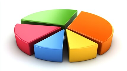 A financial pie chart and line graph in vibrant colors, depicting key business data and market insights on a sleek, modern screen.
