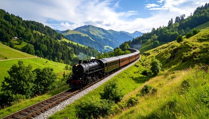 Steam Train Mountain Valley Journey.