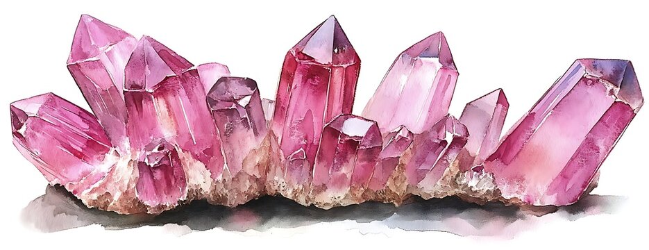 Pink quartz cluster, nature, artwork, geology