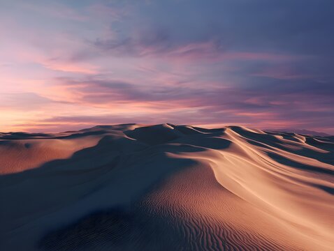 Experience desert dunes rippling across vast landscapes in serene wide angle photography capturing natural beauty