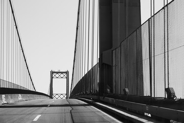 Long Beach International Gateway Bridge monochrome