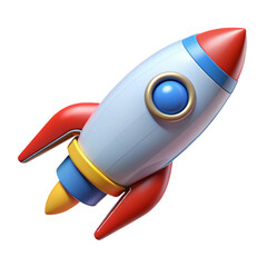 cartoon rocket isolated , transparent background, AI