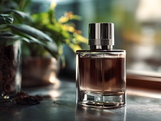 Discover smoky brown fragrance vessel featuring silver band accents for captivating artisanal scent presentation innovation
