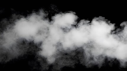 Fototapeta premium Abstract White Smoke Cloud on Black Background