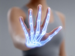 next-generation medical device performing a non-invasive diagnostic procedure with holographic visua