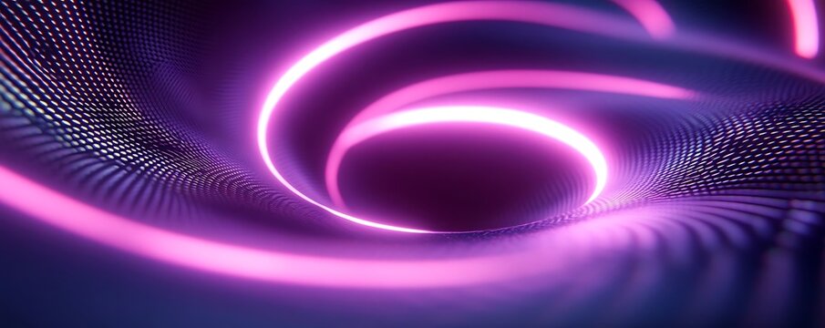 Pink neon swirl, abstract background