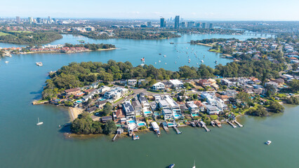 The Sydney suburb of Putney on the banks of the Parramatta river, New South Wales, Australia.