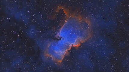 Fototapeta premium Cosmic Nebula Cloudscape Stellar Space Background