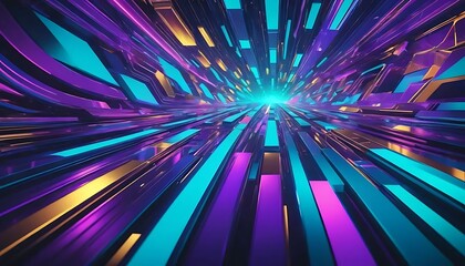 Sleek chrome and blue surfaces create a modern and futuristic abstract design in a grid arrangement.