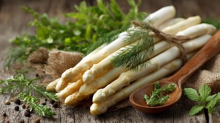 White Asparagus with Herbs and Peppercorns