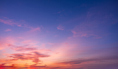 Majestic sunrise sky background with soft gentle colorful cloud