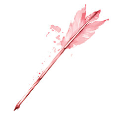 Artistic Arrow with Dynamic Motion in Soft Rose Col Isolated on Transparent Background