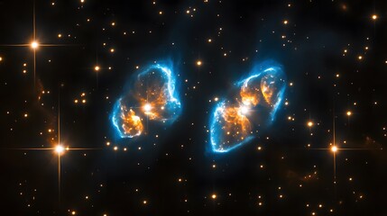 Cosmic Nebula Twin Starscape Celestial Space