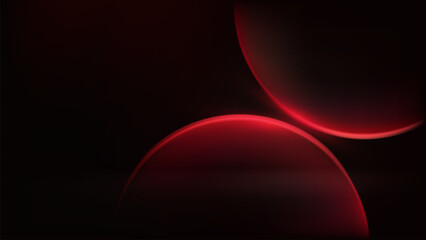 Abstract technology background with Red circle lines glowing light for Landing Page Web design