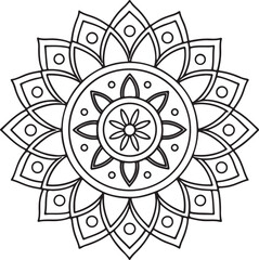 Intricate Flower Mandala – Printable Outline for Coloring