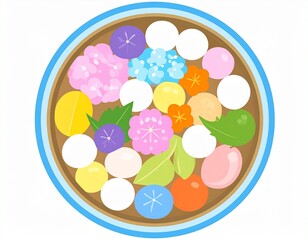 Fototapeta premium 紫陽花あんみつと和の彩り
