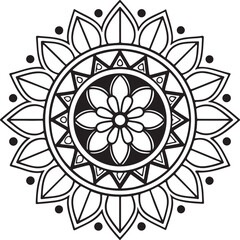 Intricate Flower Mandala – Printable Outline for Coloring
