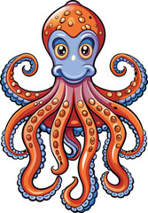 Cheerful Cartoon Octopus Illustration