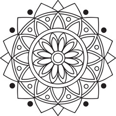 Intricate Flower Mandala – Printable Outline for Coloring