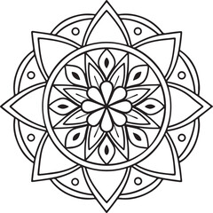 Intricate Flower Mandala – Printable Outline for Coloring
