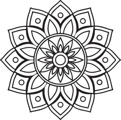 Intricate Flower Mandala – Printable Outline for Coloring
