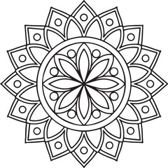 Intricate Flower Mandala – Printable Outline for Coloring