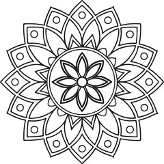 Intricate Flower Mandala – Printable Outline for Coloring