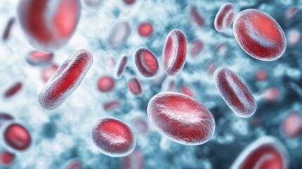 Fototapeta premium Red blood cells circulating in human bloodstream