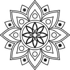 Intricate Flower Mandala – Printable Outline for Coloring