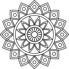 Intricate Flower Mandala – Printable Outline for Coloring