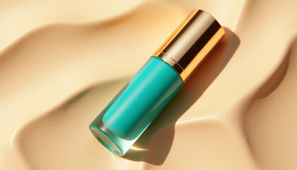 Cosmetic Teal And Gold Eye Serum Tube